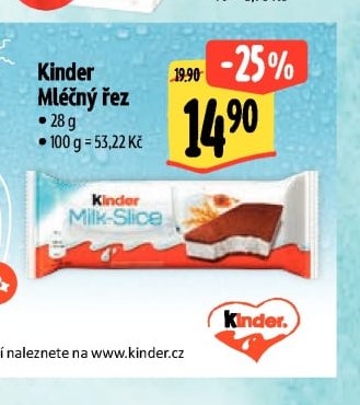 Kinder Mléčný řez