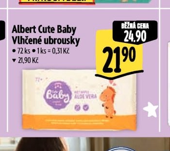 Albert Cute Baby Vlhčené ubrousky