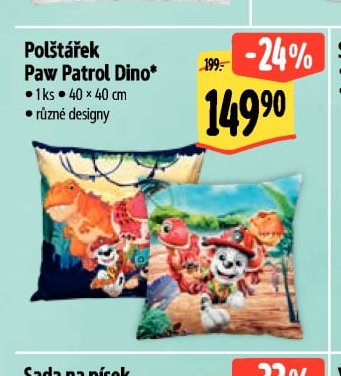 Polštářek Paw Patrol Dino