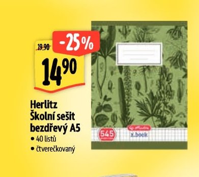 Herlitz Školní sešit bezdřevý A5