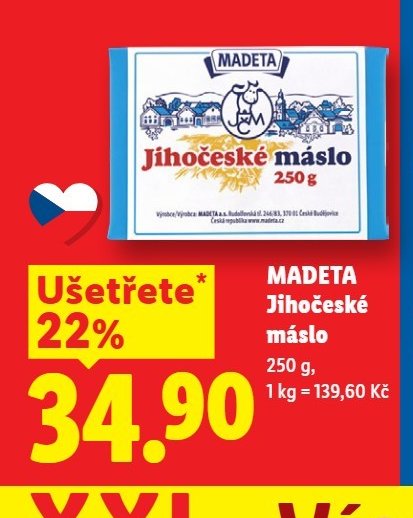 Madeta Jihočeské máslo