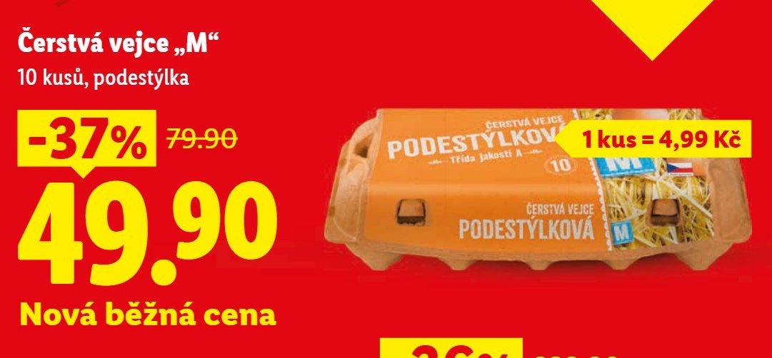 Čerstvá vejce „M“ 10 kusů, podestýlka