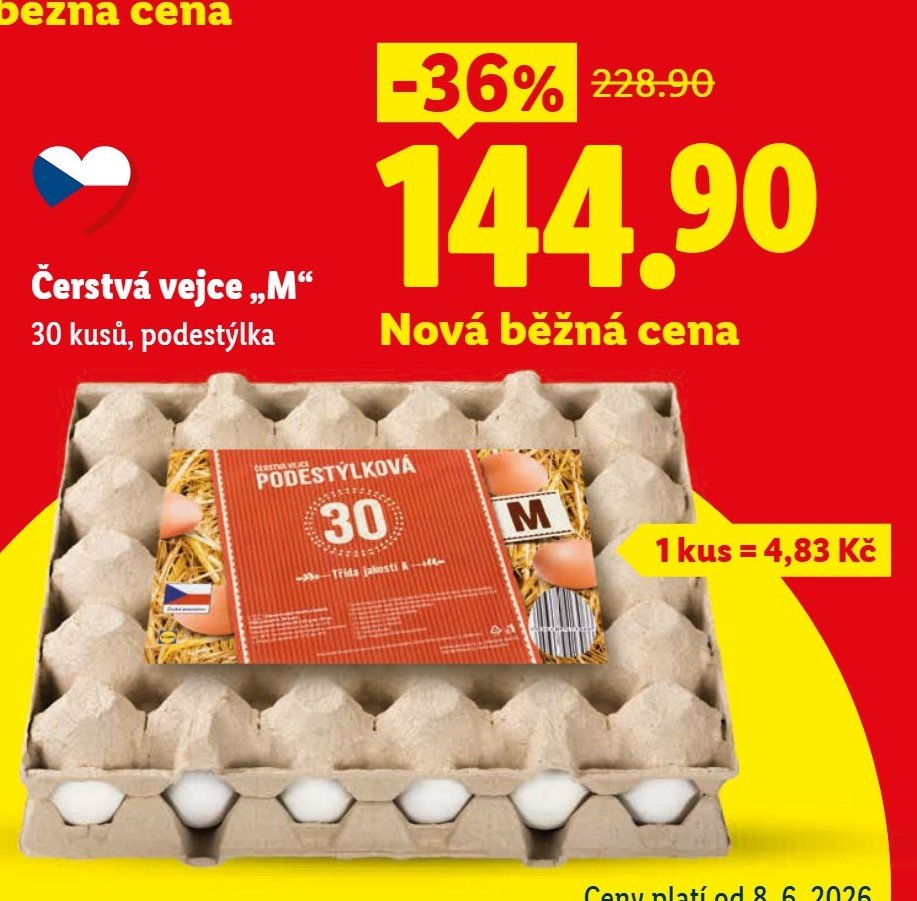 Čerstvá vejce „M“ 30 kusů, podestýlka