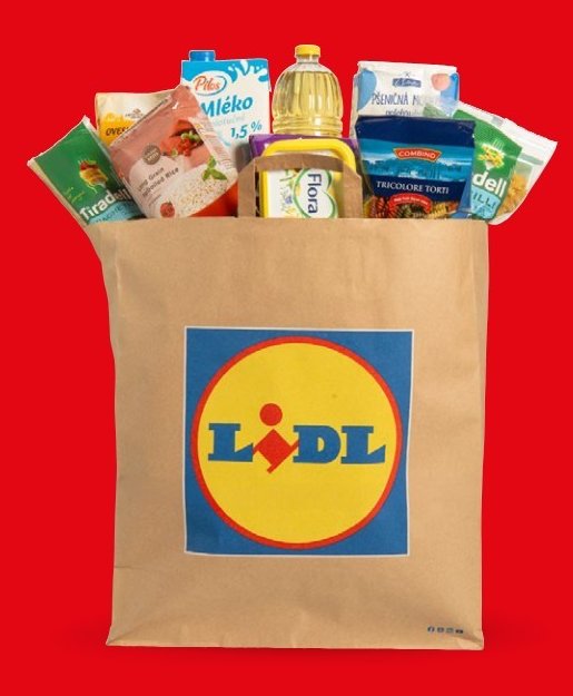 Lidl nákupní taška s produkty