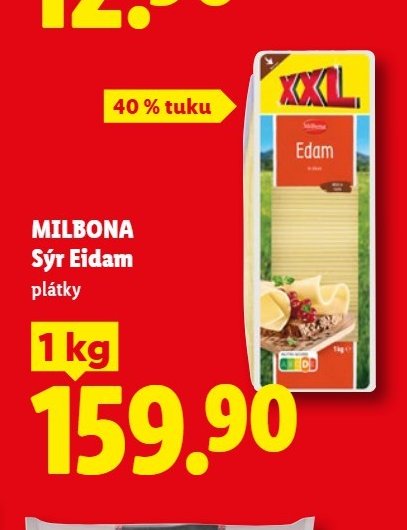 Milbona Sýr Eidam plátky