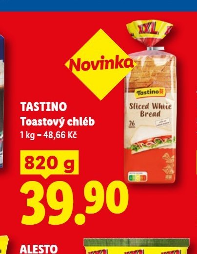 Tastino Toastový chléb 820g