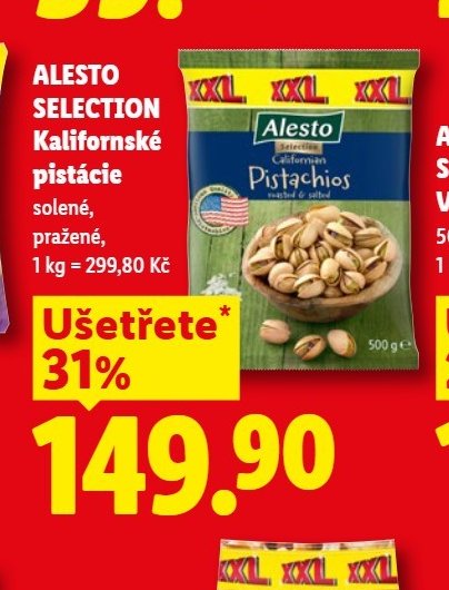Alesto Selection Kalifornské pistácie 500g