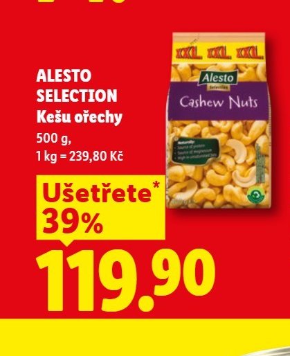 Alesto Selection Kešu ořechy 500g