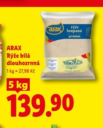 ARAX Rýže bílá dlouhozrnná