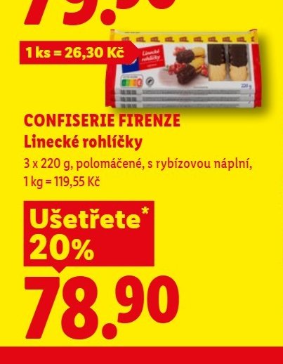CONFISERIE FIRENZE Linecké rohlíčky 3x220g