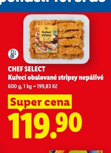 CHEF SELECT Kuřecí obalované stripsy nepálivé