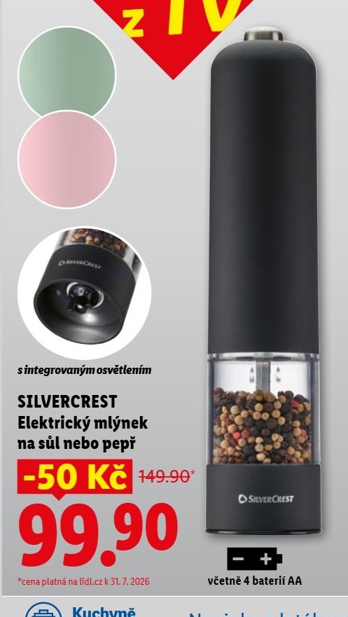 SILVERCREST Elektrický mlýnek na sůl nebo pepř
