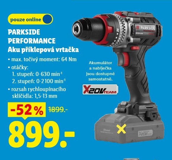 PARKSIDE PERFORMANCE Aku příklepová vrtačka