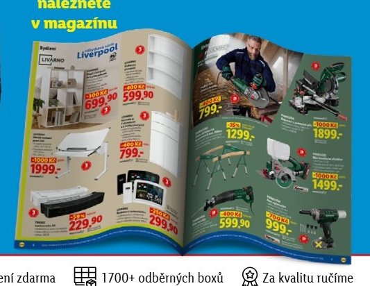 Leták s produkty