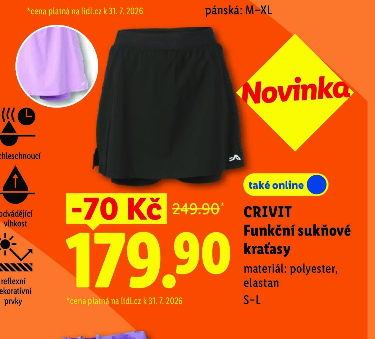 CRIVIT Funkční suknové kraťasy
