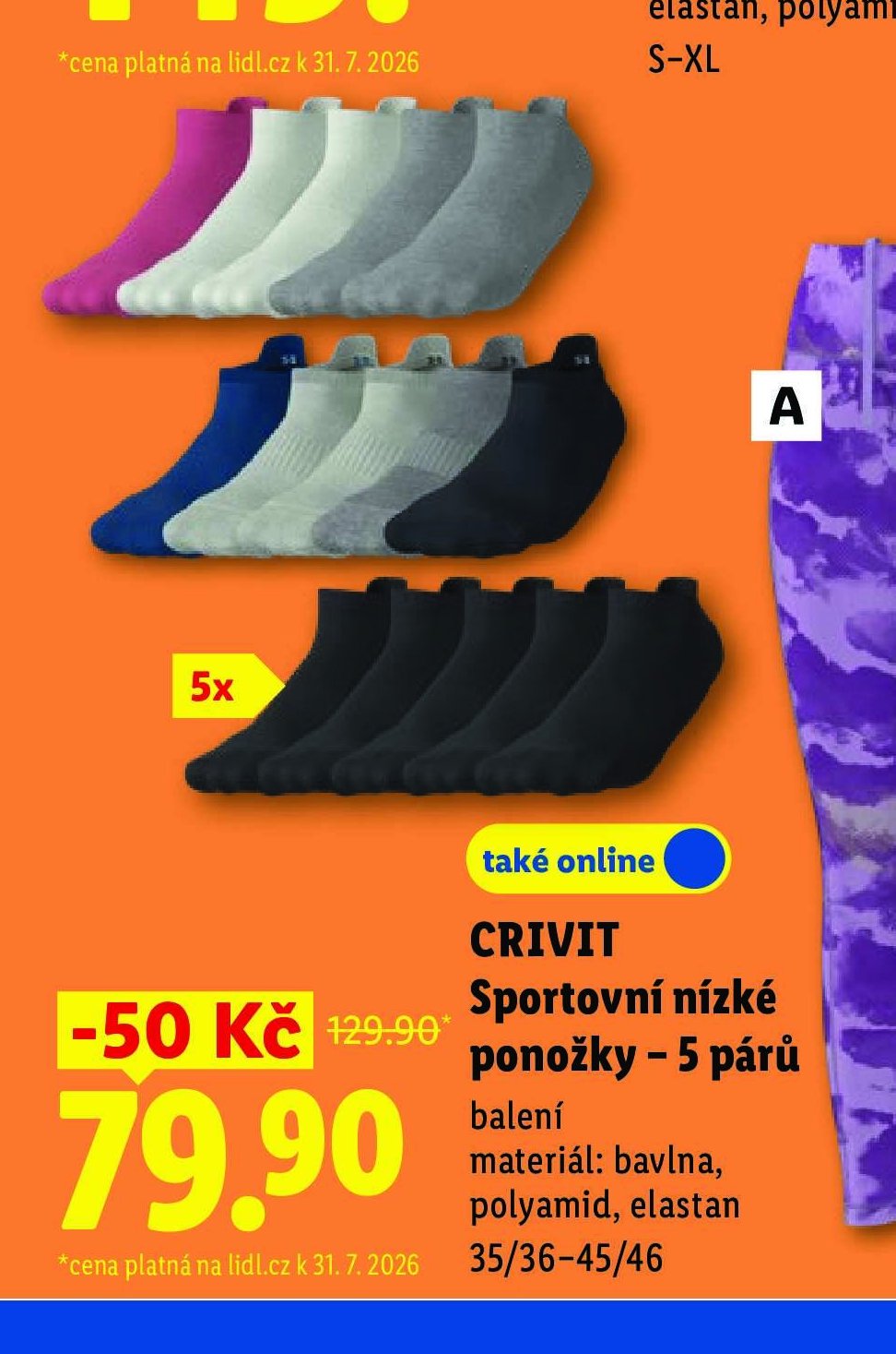CRIVIT Sportovní nízké ponožky – 5 párů