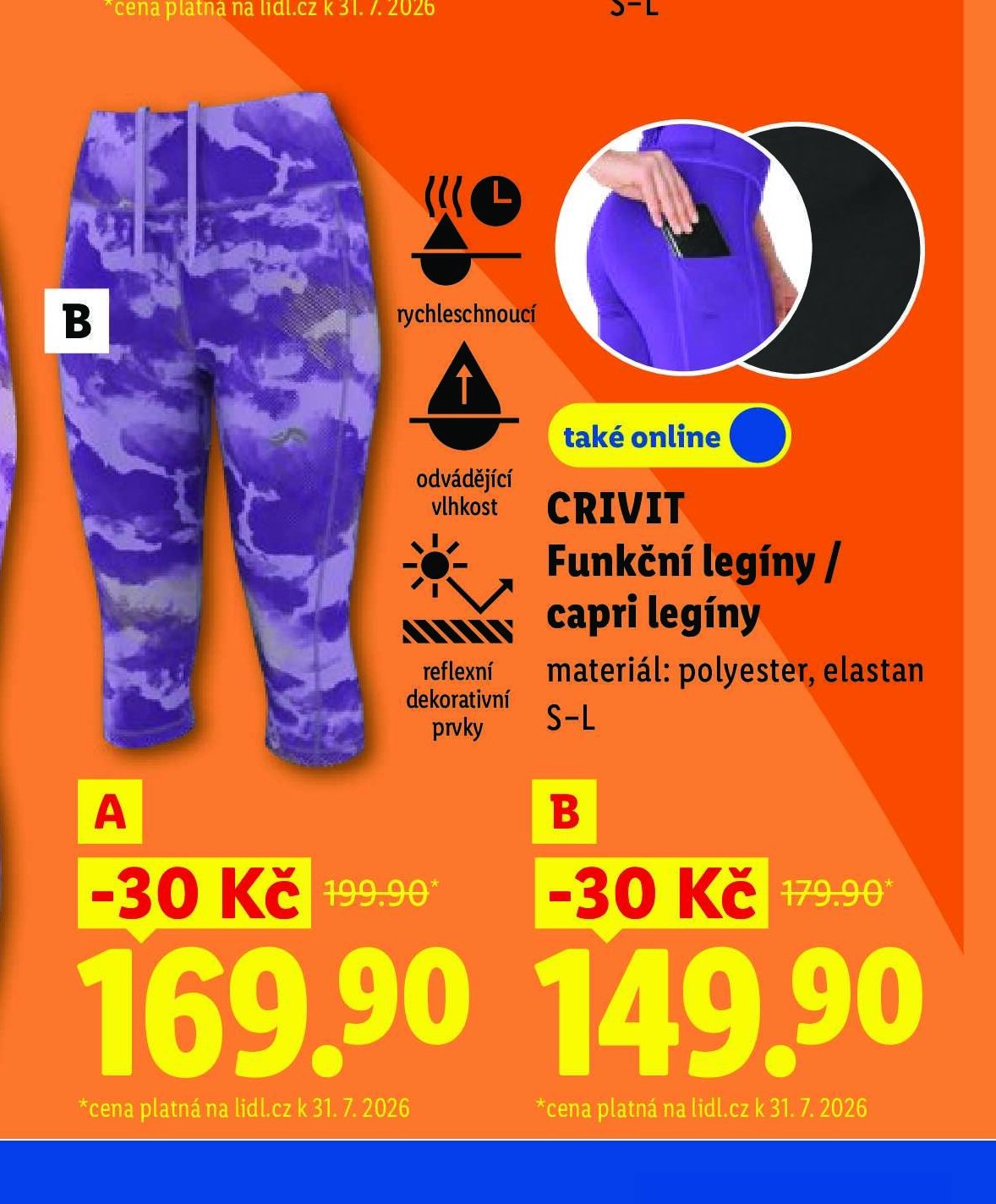 CRIVIT Funkční capri legíny B