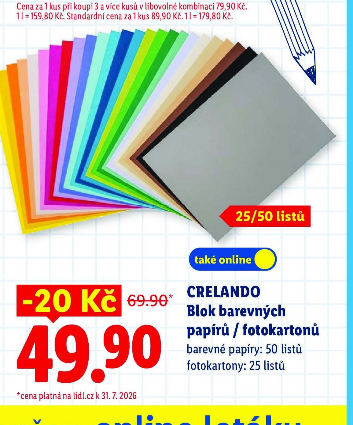 CRELANDO Blok barevných papírů / fotokartonů