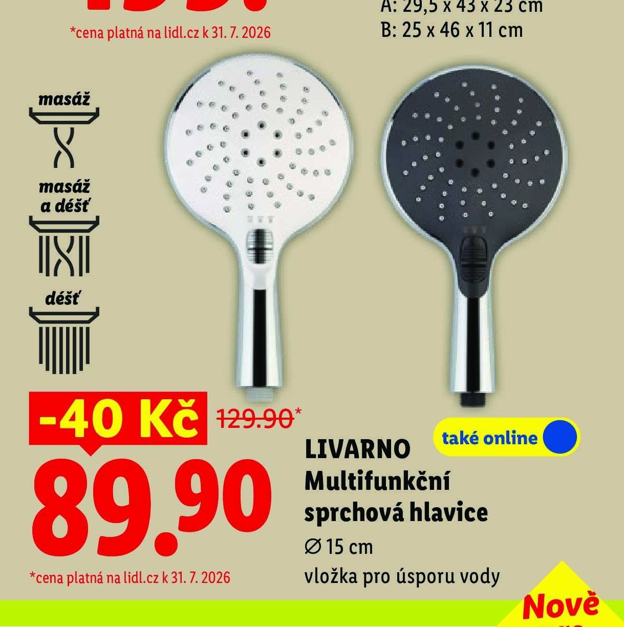 LIVARNO Multifunkční sprchová hlavice