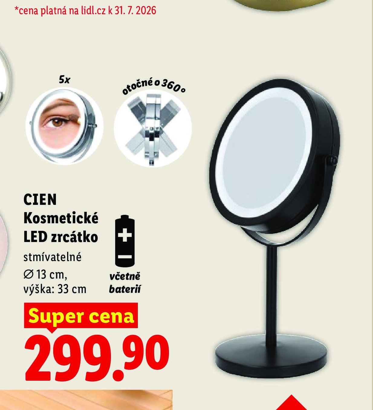 CIEN Kosmetické LED zrcátko