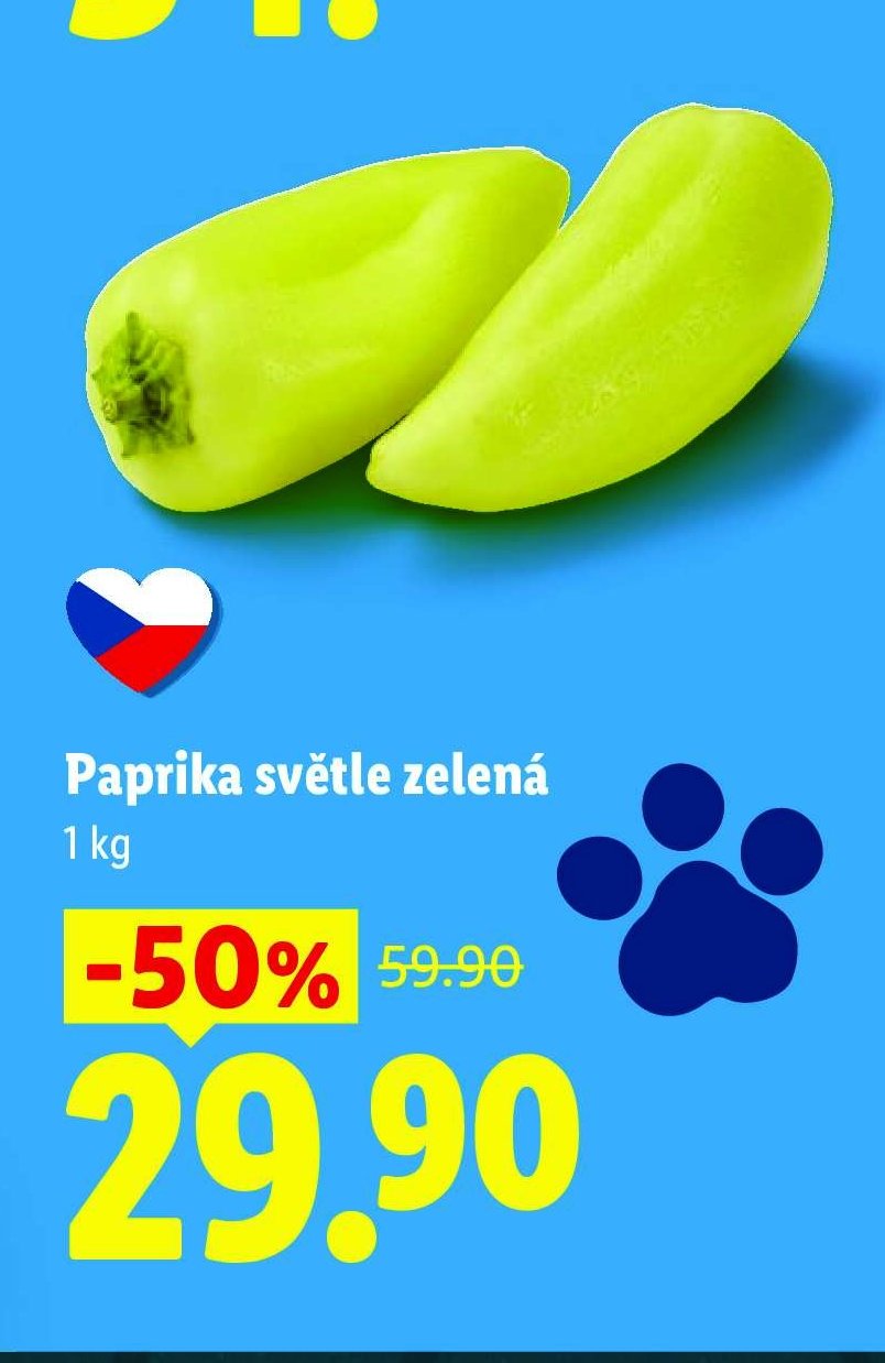 Paprika světle zelená