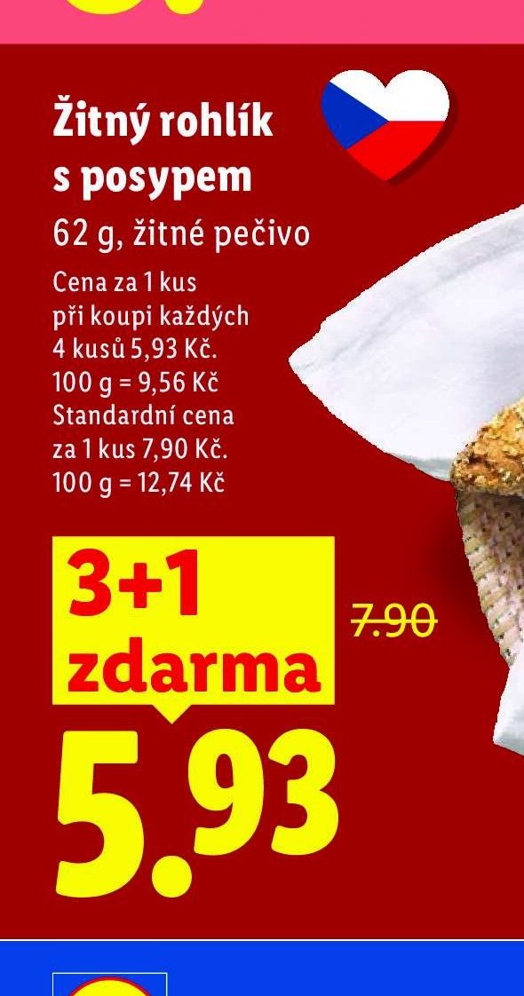 Žitný rohlík s posypem