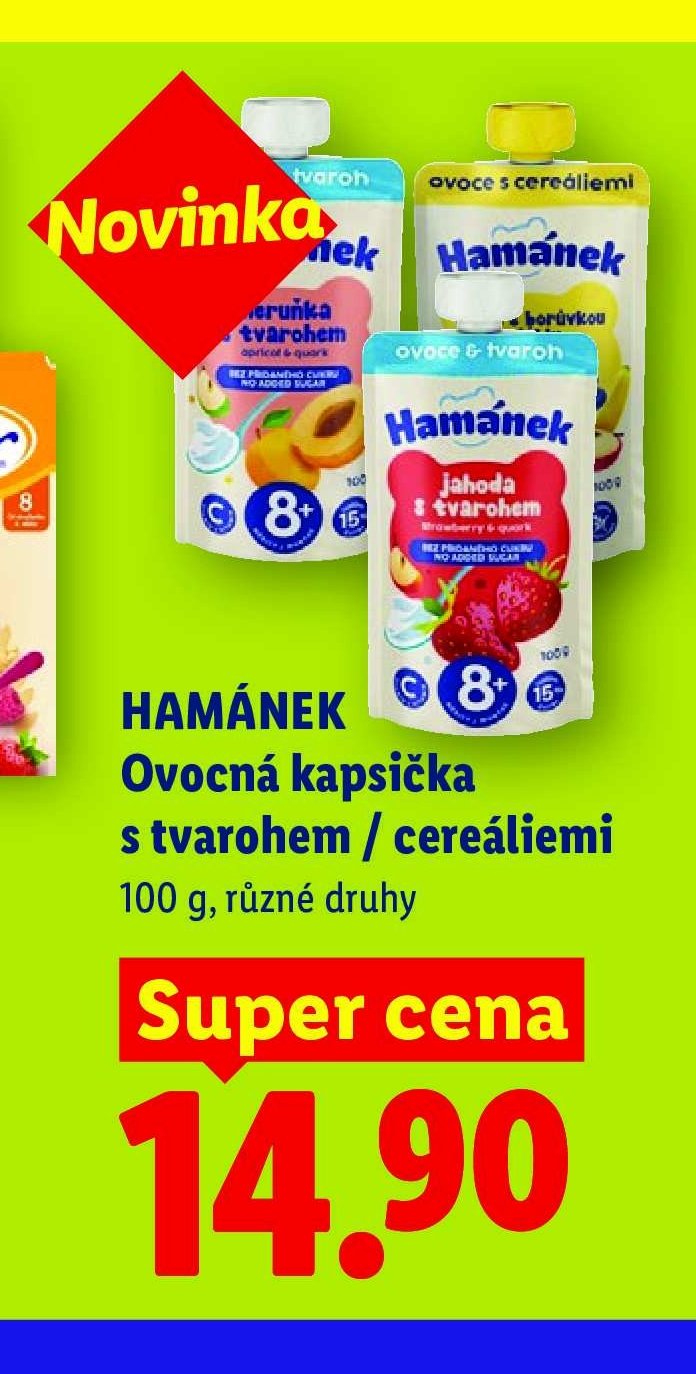 HAMÁNEK Ovocná kapsička s tvarohem / cereáliemi