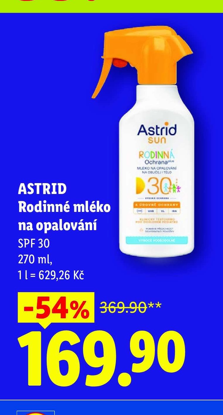 ASTRID Rodinné mléko na opalování SPF 30