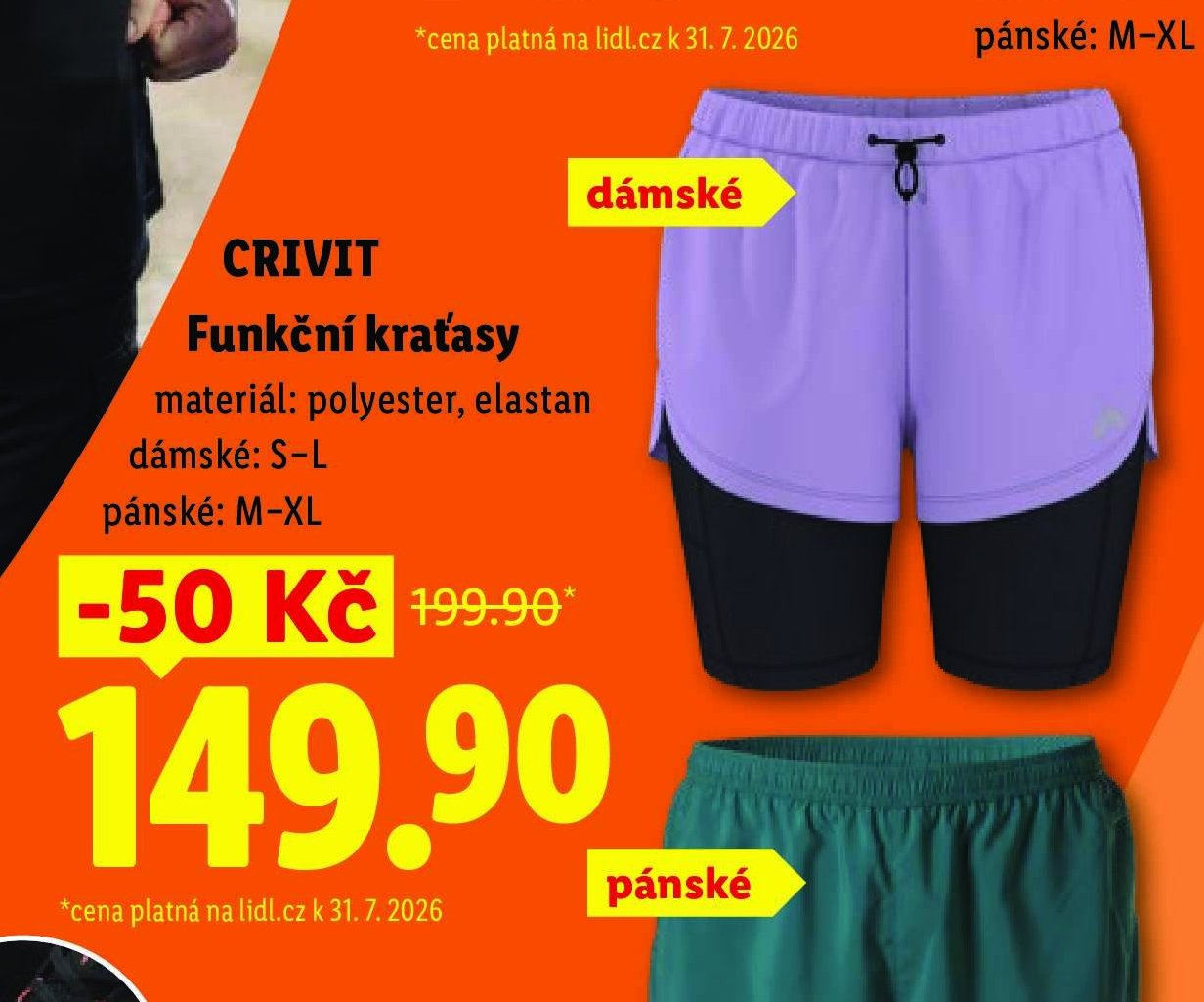 CRIVIT Funkční kraťasy