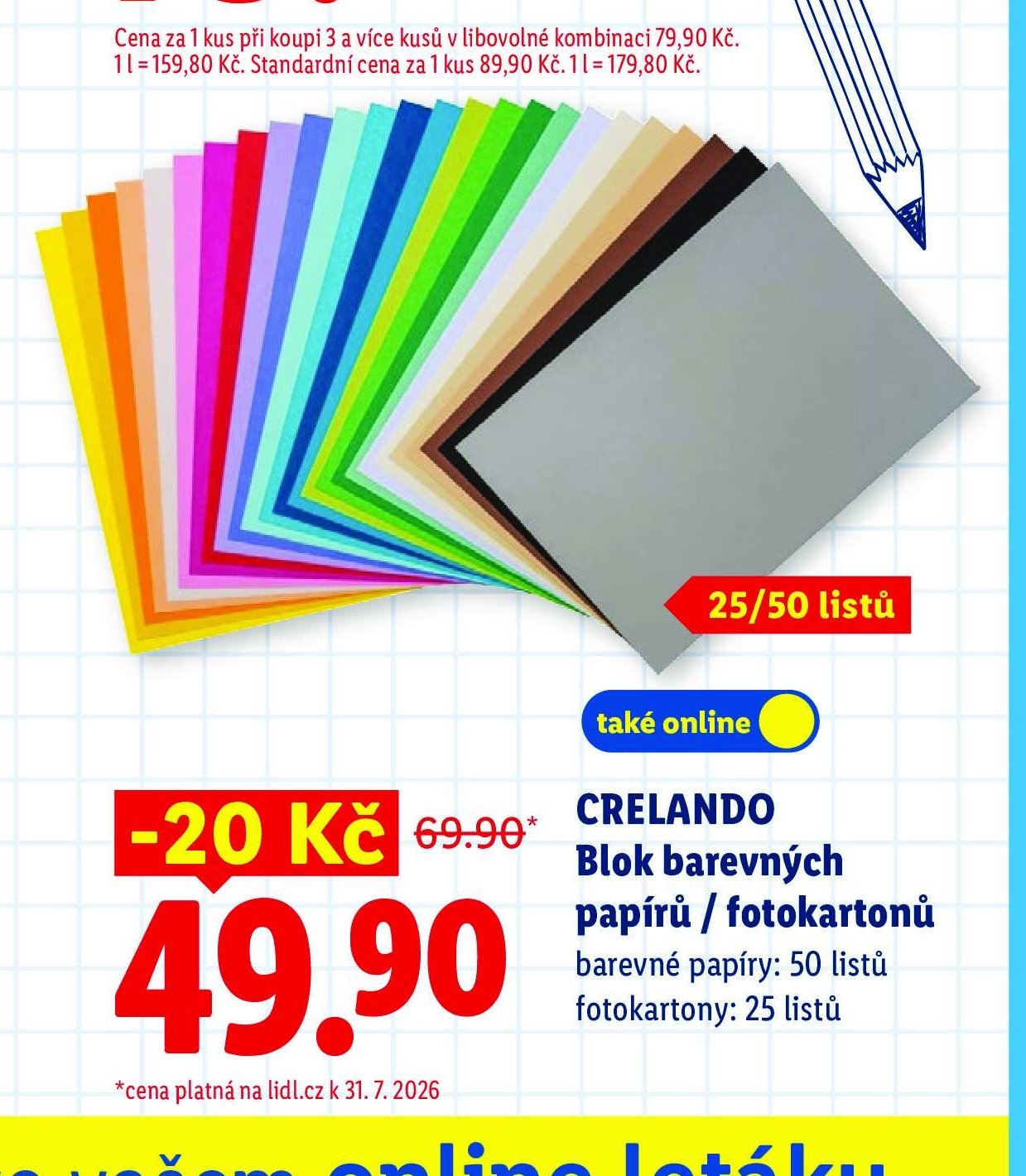 CRELANDO Blok barevných papírů / fotokartonů