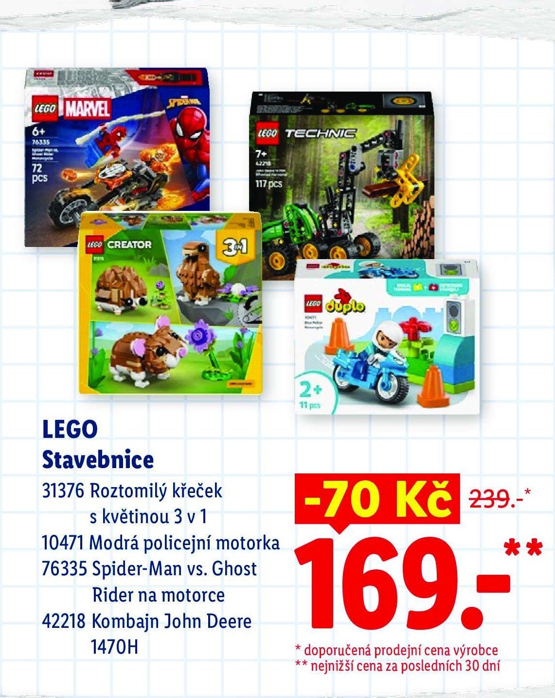 LEGO Stavebnice 31376, 10471, 76335, 42218, 1470H