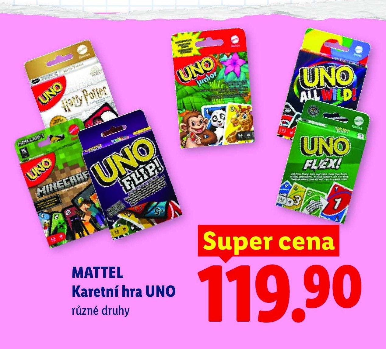 MATTEL Karetní hra UNO různé druhy