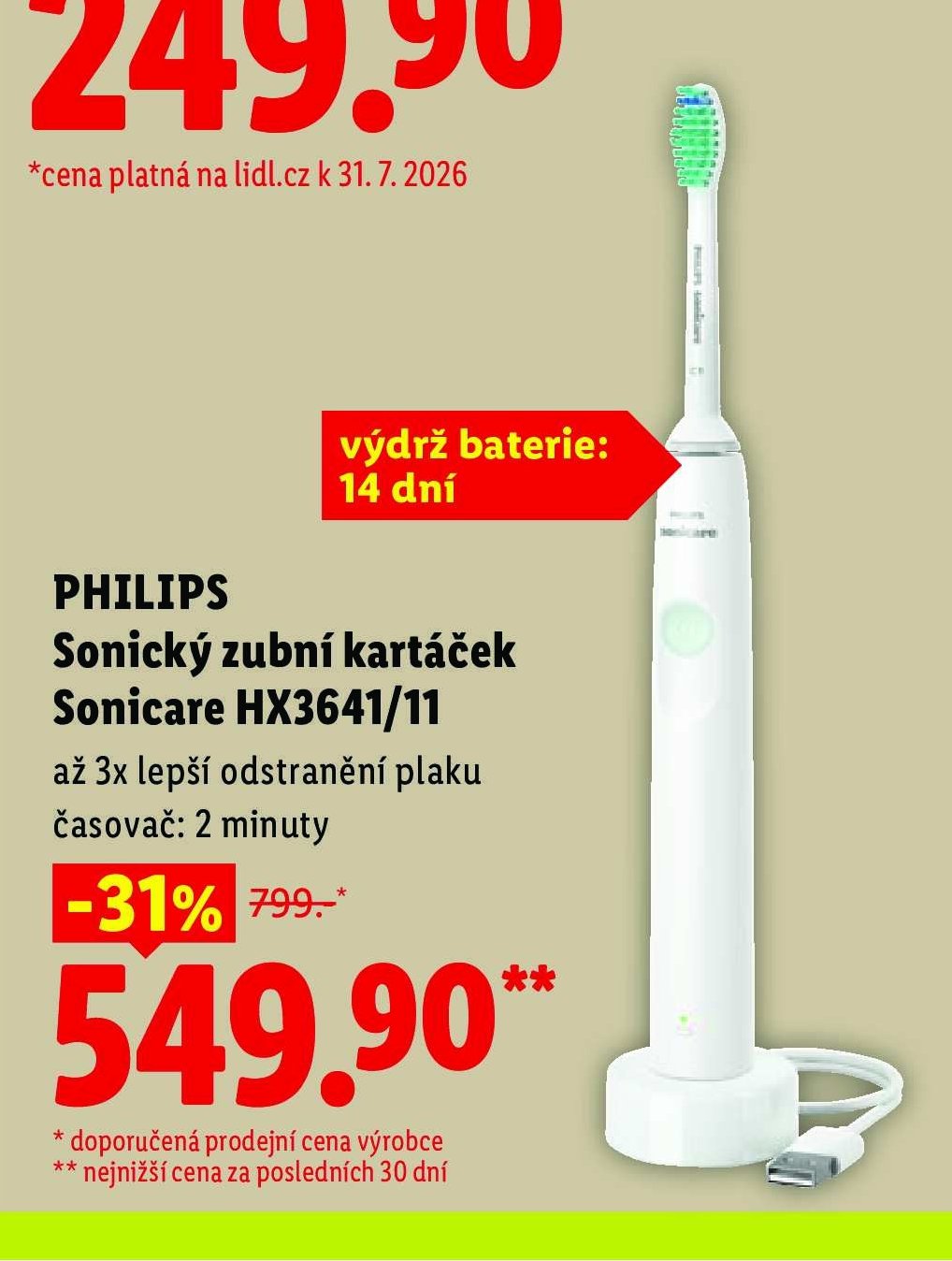 PHILIPS Sonický zubní kartáček Sonicare HX3641/11
