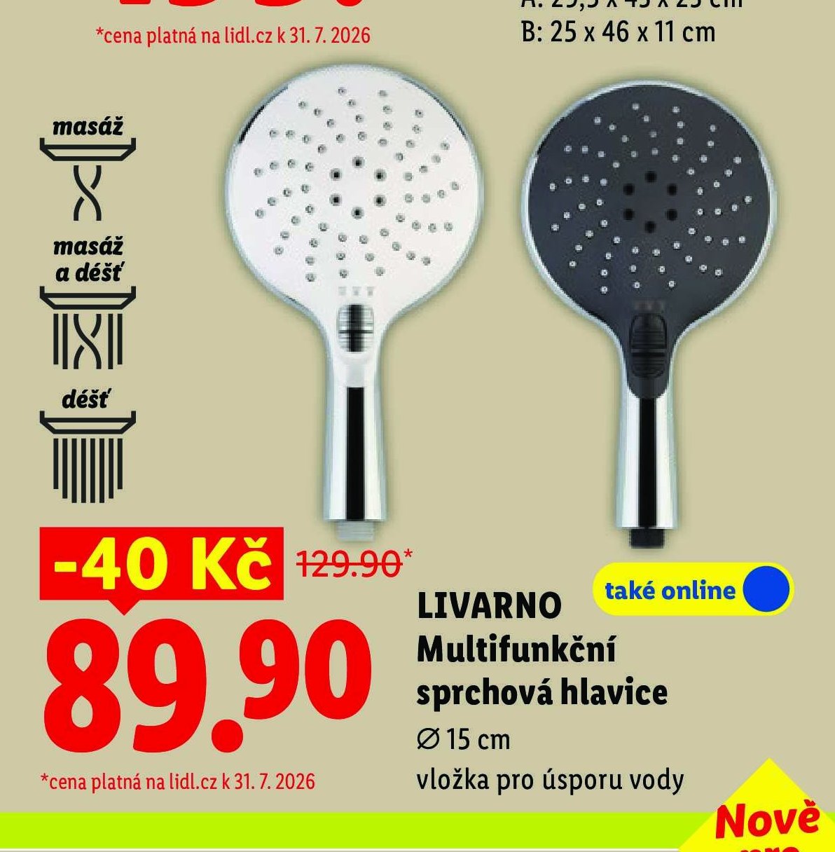 LIVARNO Multifunkční sprchová hlavice