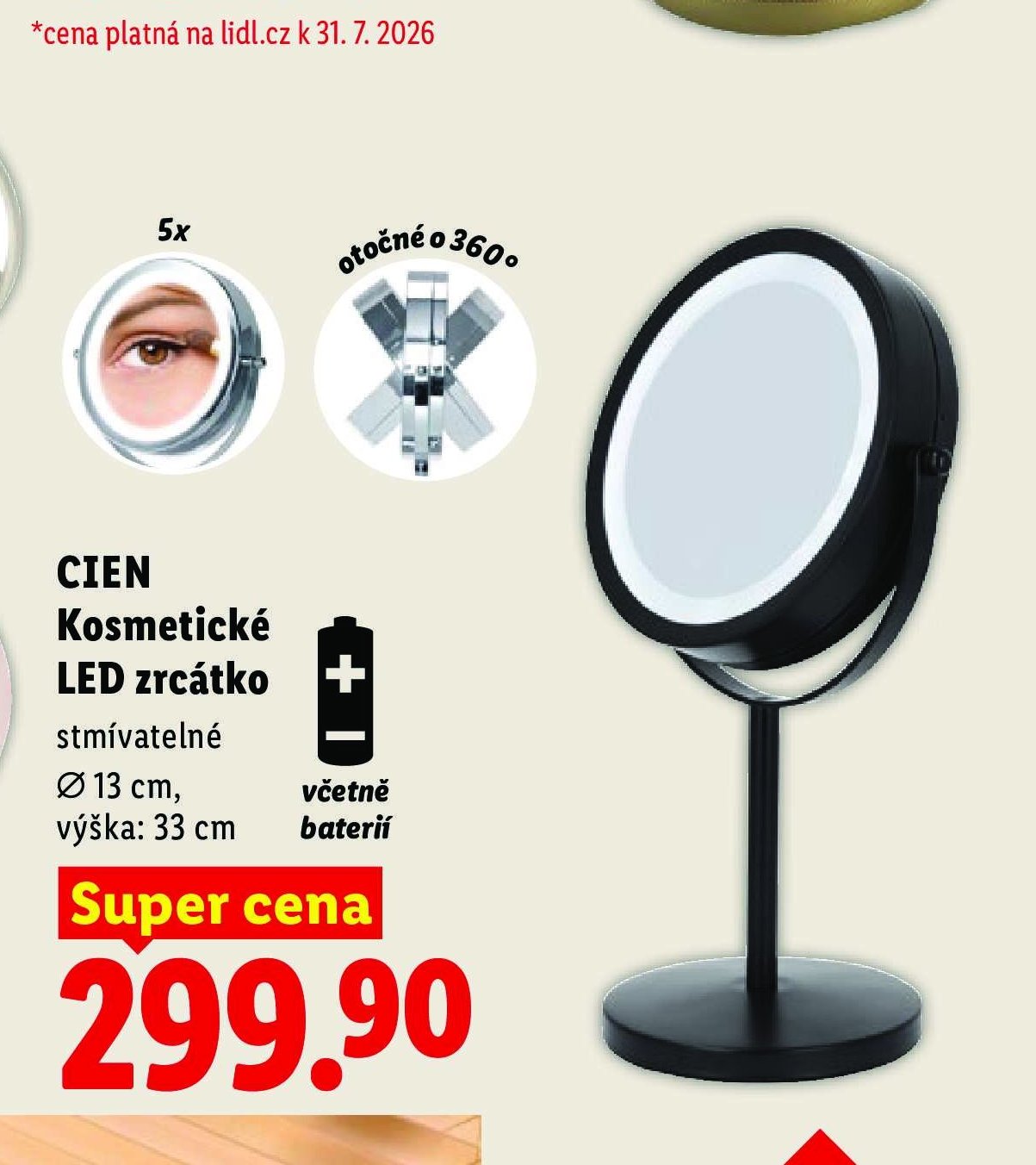 CIEN Kosmetické LED zrcátko
