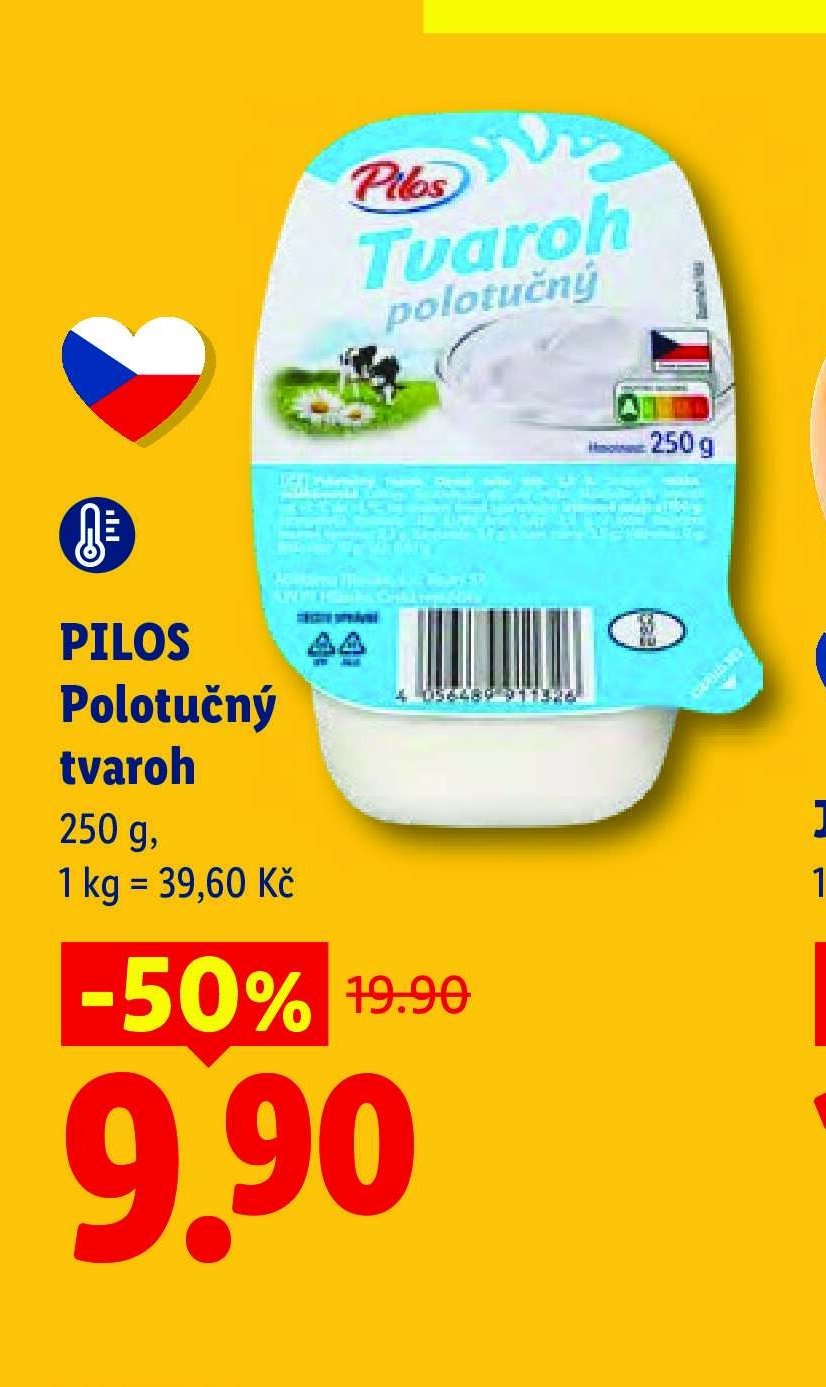 PILOS Polotučný tvaroh