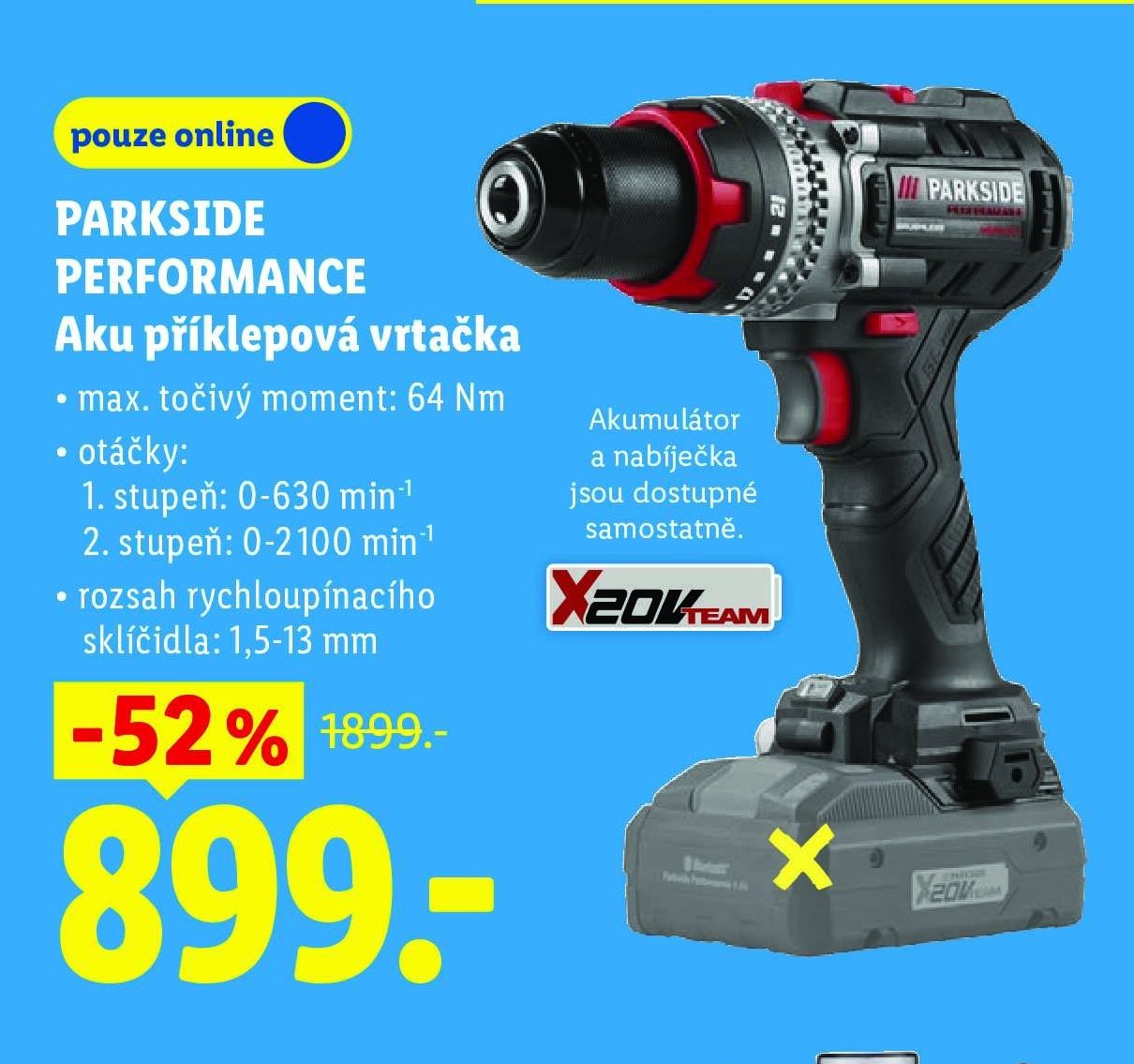 PARKSIDE PERFORMANCE Aku příklepová vrtačka