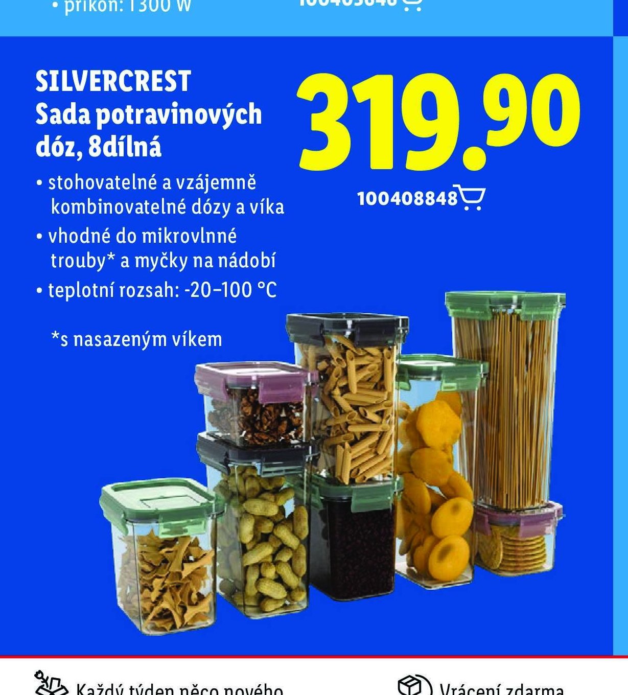 SILVERCREST Sada potravinových dóz, 8dílná