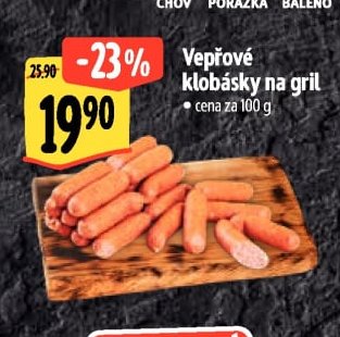 Vepřové klobásky na gril