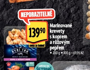 Marinované krevety s koprem a růžovým pepřem