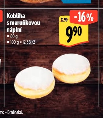 Kobliha s meruňkovou náplní