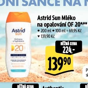 Astrid Sun Mléko na opalování OF 20