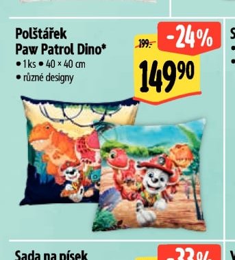 Polštářek Paw Patrol Dino