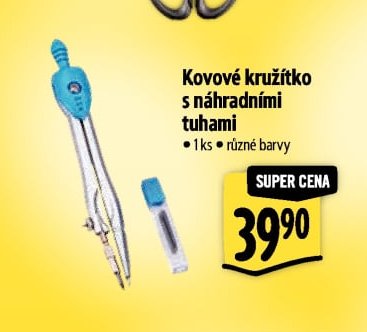 Kovové kružítko s náhradními tuhami