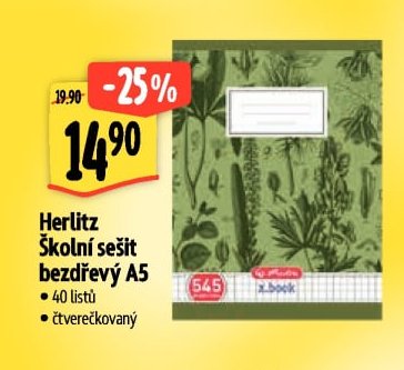 Herlitz Školní sešit bezdřevý A5