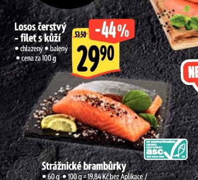 Losos čerstvý - filet s kůží