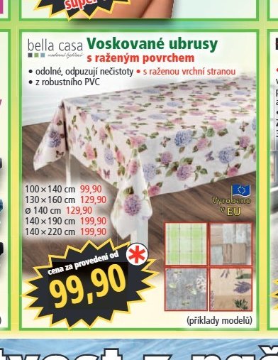 Voskované ubrusy s raženým povrchem