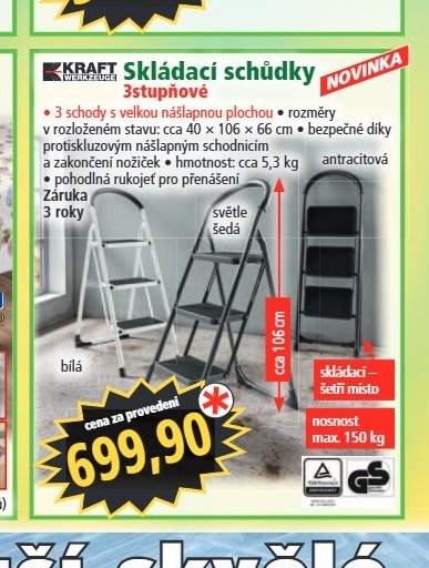 Skládací schůdky 3stupňové