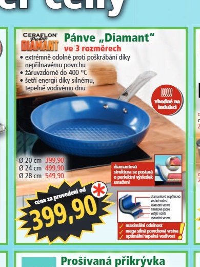Pánve „Diamant“ ve 3 rozměrech