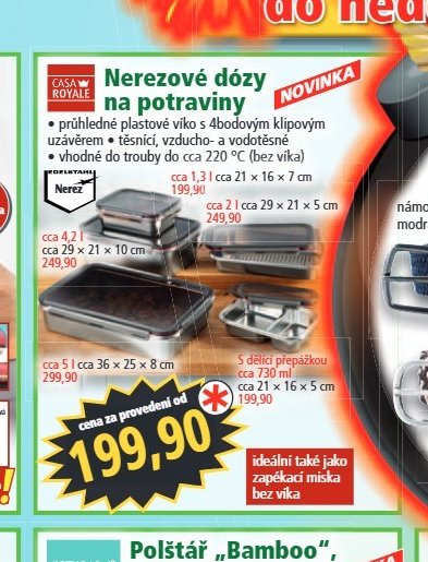 Nerezové dózy na potraviny